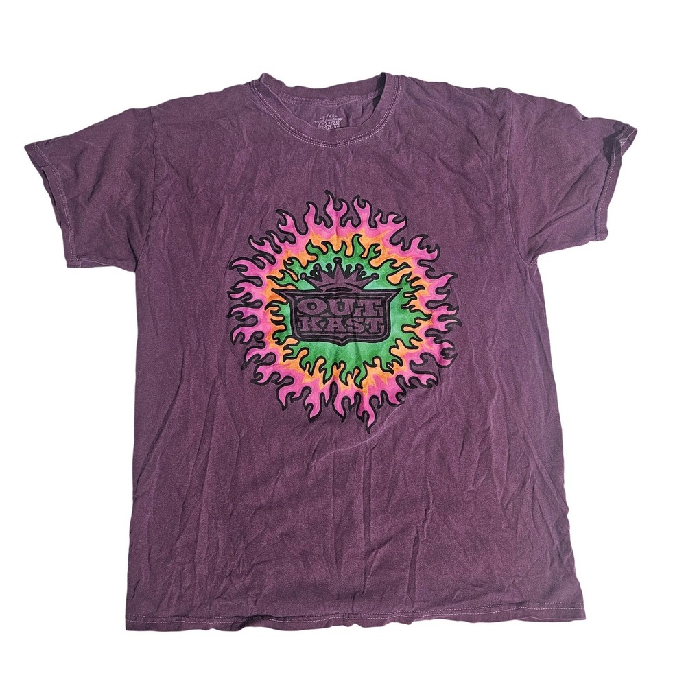 OutKast Mens Graphic T-Shirt Purple Lyric Print Spencer Gifts Large